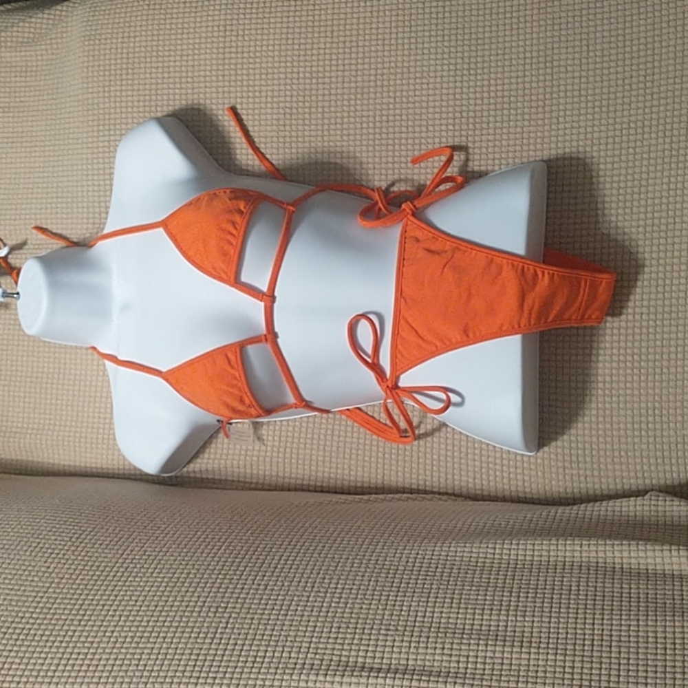 NWT Orange 2 piece swimsuit, size medium